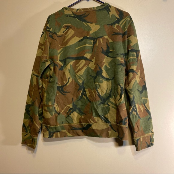 Polo Ralph Lauren Sweatshirt Crewneck Large  Pullover Camo Chenille Big Pony - Picture 4 of 6